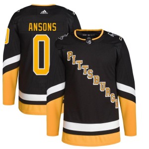 Youth Pittsburgh Penguins Raivis Ansons Adidas Authentic 2021/22 Alternate Primegreen Pro Player Jersey - Black