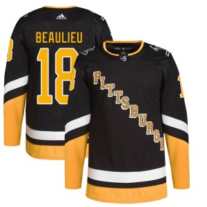 Youth Pittsburgh Penguins Nathan Beaulieu Adidas Authentic 2021/22 Alternate Primegreen Pro Player Jersey - Black