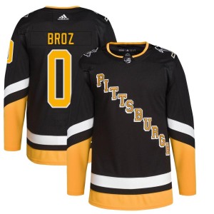 Youth Pittsburgh Penguins Tristan Broz Adidas Authentic 2021/22 Alternate Primegreen Pro Player Jersey - Black