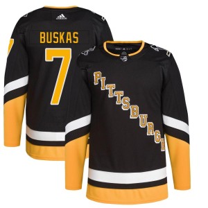 Youth Pittsburgh Penguins Rod Buskas Adidas Authentic 2021/22 Alternate Primegreen Pro Player Jersey - Black