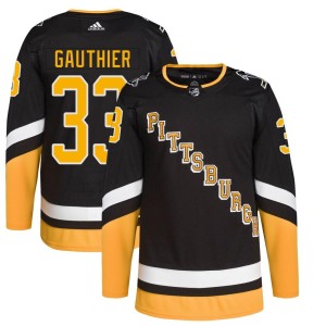 Youth Pittsburgh Penguins Taylor Gauthier Adidas Authentic 2021/22 Alternate Primegreen Pro Player Jersey - Black