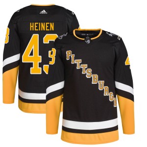 Youth Pittsburgh Penguins Danton Heinen Adidas Authentic 2021/22 Alternate Primegreen Pro Player Jersey - Black