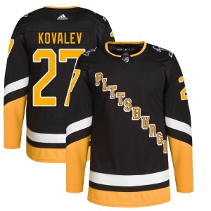 Youth Pittsburgh Penguins Alex Kovalev Adidas Authentic 2021/22 Alternate Primegreen Pro Player Jersey - Black