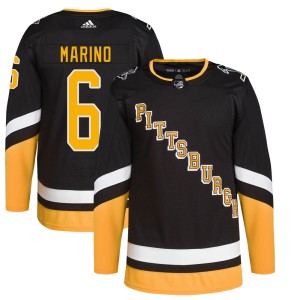 Youth Pittsburgh Penguins John Marino Adidas Authentic 2021/22 Alternate Primegreen Pro Player Jersey - Black