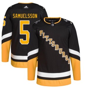 Youth Pittsburgh Penguins Ulf Samuelsson Adidas Authentic 2021/22 Alternate Primegreen Pro Player Jersey - Black