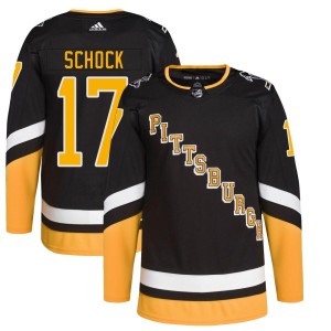 Youth Pittsburgh Penguins Ron Schock Adidas Authentic 2021/22 Alternate Primegreen Pro Player Jersey - Black