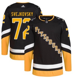 Youth Pittsburgh Penguins Lukas Svejkovsky Adidas Authentic 2021/22 Alternate Primegreen Pro Player Jersey - Black