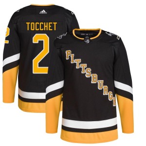 Youth Pittsburgh Penguins Rick Tocchet Adidas Authentic 2021/22 Alternate Primegreen Pro Player Jersey - Black