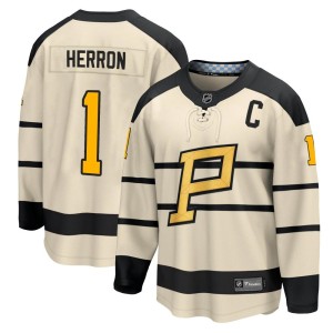 Men's Pittsburgh Penguins Denis Herron Fanatics Branded 2023 Winter Classic Jersey - Cream