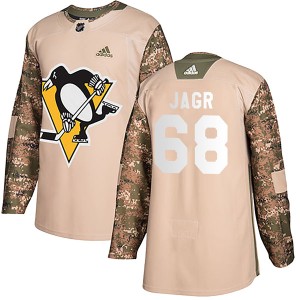 Men's Pittsburgh Penguins Jaromir Jagr Adidas Authentic Veterans Day Practice Jersey - Camo