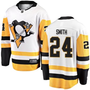 Youth Pittsburgh Penguins Ty Smith Fanatics Branded Breakaway Away Jersey - White