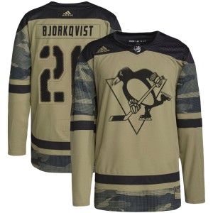 Youth Pittsburgh Penguins Kasper Bjorkqvist Adidas Authentic Military Appreciation Practice Jersey - Camo