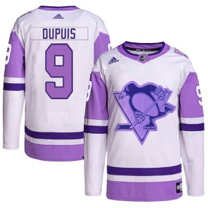 Men's Pittsburgh Penguins Pascal Dupuis Adidas Authentic Hockey Fights Cancer Primegreen Jersey - White/Purple