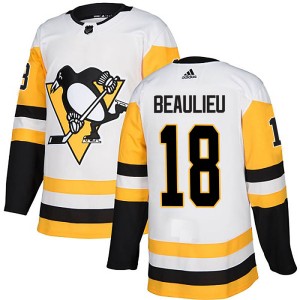 Youth Pittsburgh Penguins Nathan Beaulieu Adidas Authentic Away Jersey - White