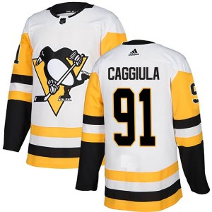 Youth Pittsburgh Penguins Drake Caggiula Adidas Authentic Away Jersey - White