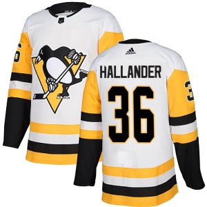 Youth Pittsburgh Penguins Filip Hallander Adidas Authentic Away Jersey - White