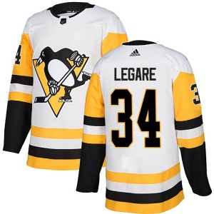 Youth Pittsburgh Penguins Nathan Legare Adidas Authentic Away Jersey - White