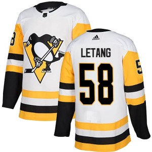 Youth Pittsburgh Penguins Kris Letang Adidas Authentic Away Jersey - White