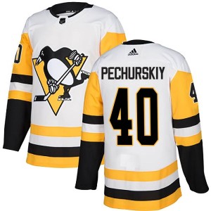 Youth Pittsburgh Penguins Alexander Pechurskiy Adidas Authentic Away Jersey - White