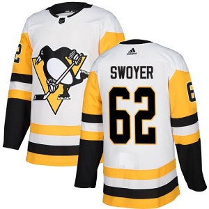 Youth Pittsburgh Penguins Colin Swoyer Adidas Authentic Away Jersey - White