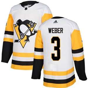 Youth Pittsburgh Penguins Yannick Weber Adidas Authentic Away Jersey - White
