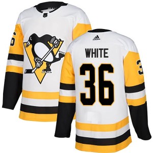 Youth Pittsburgh Penguins Colin White Adidas Authentic Away Jersey - White