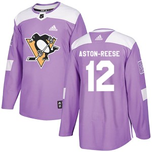 Men's Pittsburgh Penguins Zach Aston-Reese Adidas Authentic Fights Cancer Practice Jersey - Purple