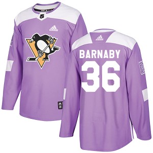 Men's Pittsburgh Penguins Matthew Barnaby Adidas Authentic Fights Cancer Practice Jersey - Purple