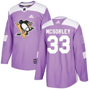 Men's Pittsburgh Penguins Marty Mcsorley Adidas Authentic Fights Cancer Practice Jersey - Purple