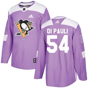 Men's Pittsburgh Penguins Thomas Di Pauli Adidas Authentic Fights Cancer Practice Jersey - Purple