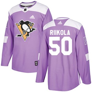 Men's Pittsburgh Penguins Juuso Riikola Adidas Authentic Fights Cancer Practice Jersey - Purple