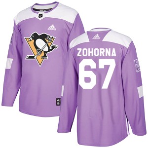 Men's Pittsburgh Penguins Radim Zohorna Adidas Authentic Fights Cancer Practice Jersey - Purple