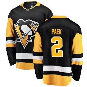 Men's Pittsburgh Penguins Jim Paek Fanatics Branded Breakaway Home Jersey - Black