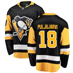 Men's Pittsburgh Penguins Jesse Puljujarvi Fanatics Branded Breakaway Home Jersey - Black