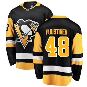 Men's Pittsburgh Penguins Valtteri Puustinen Fanatics Branded Breakaway Home Jersey - Black