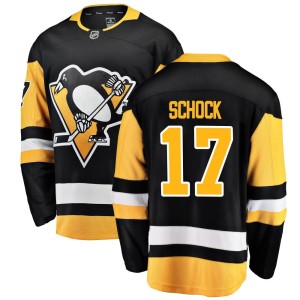 Men's Pittsburgh Penguins Ron Schock Fanatics Branded Breakaway Home Jersey - Black