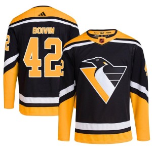Youth Pittsburgh Penguins Leo Boivin Adidas Authentic Reverse Retro 2.0 Jersey - Black