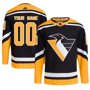 Youth Pittsburgh Penguins Custom Adidas Authentic Reverse Retro 2.0 Jersey - Black