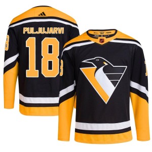 Youth Pittsburgh Penguins Jesse Puljujarvi Adidas Authentic Reverse Retro 2.0 Jersey - Black