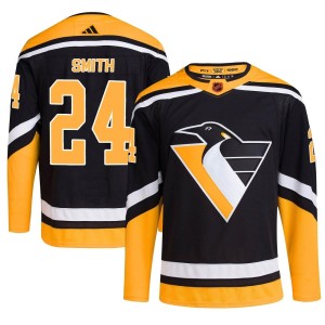 Youth Pittsburgh Penguins Ty Smith Adidas Authentic Reverse Retro 2.0 Jersey - Black
