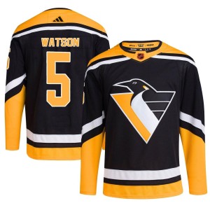 Youth Pittsburgh Penguins Bryan Watson Adidas Authentic Reverse Retro 2.0 Jersey - Black