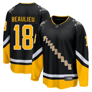 Men's Pittsburgh Penguins Nathan Beaulieu Fanatics Branded Premier 2021/22 Alternate Breakaway Player Jersey - Black
