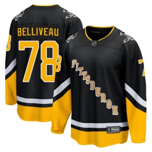 Men's Pittsburgh Penguins Isaac Belliveau Fanatics Branded Premier 2021/22 Alternate Breakaway Player Jersey - Black
