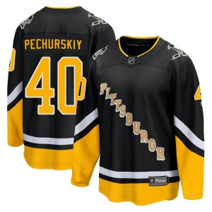 Men's Pittsburgh Penguins Alexander Pechurskiy Fanatics Branded Premier 2021/22 Alternate Breakaway Player Jersey - Black