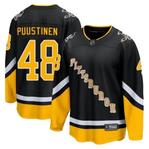 Men's Pittsburgh Penguins Valtteri Puustinen Fanatics Branded Premier 2021/22 Alternate Breakaway Player Jersey - Black
