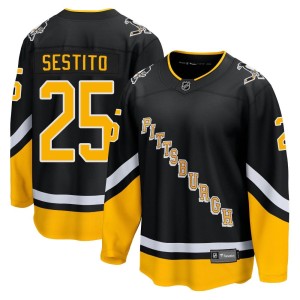Men's Pittsburgh Penguins Tom Sestito Fanatics Branded Premier 2021/22 Alternate Breakaway Player Jersey - Black