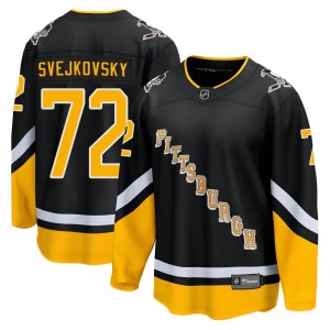 Men's Pittsburgh Penguins Lukas Svejkovsky Fanatics Branded Premier 2021/22 Alternate Breakaway Player Jersey - Black