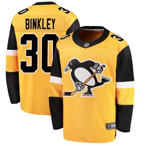 Youth Pittsburgh Penguins Les Binkley Fanatics Branded Breakaway Alternate Jersey - Gold