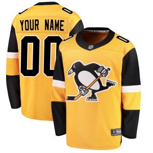 Youth Pittsburgh Penguins Custom Fanatics Branded Breakaway Alternate Jersey - Gold