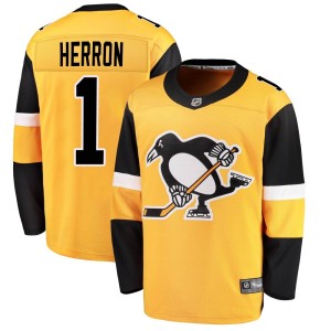 Youth Pittsburgh Penguins Denis Herron Fanatics Branded Breakaway Alternate Jersey - Gold